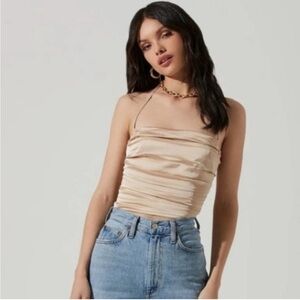 Astr the Label Champaign Sexy Halter Top